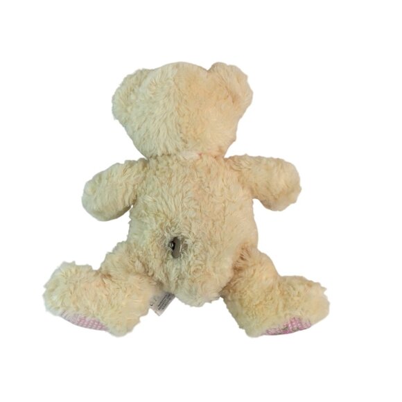 Carters Yellow Teddy Bear Musical Lullaby Wind Up Plush 10" Pink Gingham Works - Picture 4 of 8